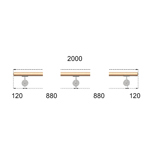 Dřevěné madlo na schodiště 2m, EDB-M200-D