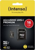 Intenso Premium paměťová karta microSDHC 16 GB Class 10, UHS-I vč. SD adaptéru