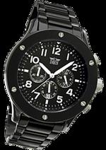 Pánské hodinky Steel – barevná kombinace černěná nerez ocel / černý ciferník / černý řemínek