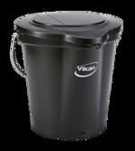Černý plastový kbelík s víkem 6l VIKAN 56889