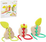 CUBIKA DŘEVO Provlékačka šněrovací set ovoce *DŘEVĚNÉ HRAČKY*