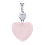 Stříbrný přívěsek Lidia s přírodním růženínem ve tvaru srdce