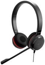 Jabra Evolve 30 II UC Headset otevřená (On Ear) kabelová stereo černá Vypnutí zvuku mikrofonu, regulace hlasitosti Počítače