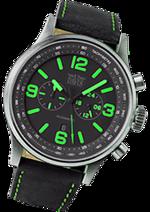 Pánské hodinky Aviamatic Sub – barevná kombinace broušená nerez ocel / černý ciferník / černý řemínek