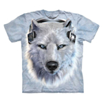Tričko unisex The Mountain Wolf DJ (vlk) - svetlo sivé, XL