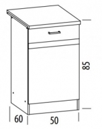 Skříňka ELIZA, EZ13/D50 L/P, spodní  barevné provedení rijeka sv