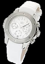 Dámské hodinky Roadster – barevná kombinace nerez ocel / bílý ciferník / bílý řemínek