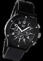 Pánské hodinky Rubber & Steel – barevná kombinace černěné pouzdro nerez ocel / černý ciferník / černý řemínek