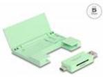 Delock Čtečka karet USB 5 Gbps, USB Type-C™, Typ-A na paměťové karty SD a Micro SD s praktickým pouzdrem na paměťové ka