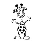 Samolepka žirafa na auto a motorku, tuning nálepka (2959)