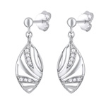 Moderní stříbrné náušnice se zirkony