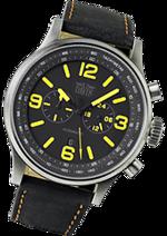 Pánské hodinky Aviamatic Sub – barevná kombinace broušená nerez ocel / černý ciferník / černý řemínek