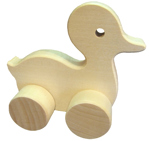 Dřevěná kačenka na kolečkách - hračka pro nejmenší