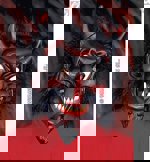 Maska latex Čert plyš vlasy černé