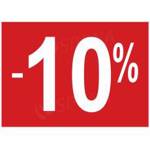 Papírový banner, plakát SKONTO 700 x 500 mm, "-10%", červený, 2 ks