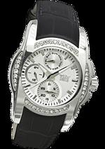 Dámské hodinky Alisea – barevná kombinace lesklá nerez ocel / bílý ciferník / černý řemínek