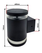 Nástěnné solární světlo HD - 368S černá matná TRIXLINE