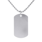 Stříbrný kuličkový řetízek s přívěskem Dog Tag 18x31 mm