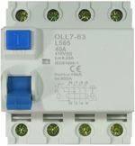 Proudový chránič ID  400V/40A-30mA 3fázový na DIN lištu OLL7-63