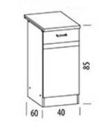 Skříňka ELIZA, EZ10/D40 L/P, spodní barevné provedení wenge/páse
