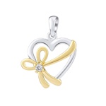 Stříbrný pozlacený přívěsek srdce Marcelle s čirým Brilliance Zirconia - dámský i dětský