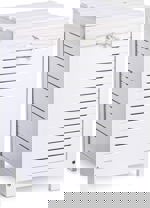 Koš na prádlo, dřevěný, bíle lakovaný 13437