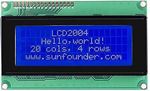 Displej LCD2004 20x4 znaky, modré podsvícení