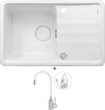 SET Deante MOMI ZCM 6113 keramika bílá + Deante NEO LUNO BOC W720 nerez