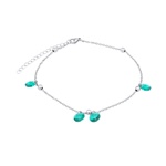 Dámský řetízek na nohu Tricia z chirurgické oceli - zelený