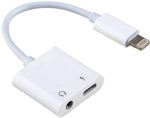 Redukce 2v1 Lightning / 3.5 jack pro nabíjení a poslech hudby