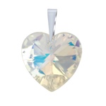 Stříbrný přívěsek srdce 28mm - AB se Swarovski® Crystals