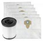 1+6ks Filtr omývatelný pro Parkside PWD 25, PWD 30, PNTS 1400 H4 a sáčky textilní 58x45cm