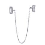 Stříbrná náušnice Selena na jedno ucho s řetízkem a Brilliance Zirconia