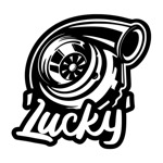 Samolepka turbo lucky na auto a motorku, tuning nálepka (6210)