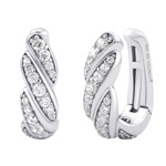 Stříbrná náušnice Zugi za boltec s čirými Brilliance Zirconia