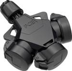 PC Electric 253822-ss 3násobná zásuvka plnogumové 250 V černá IP54