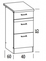 Skříňka ELIZA, EZ12/D40S3, spodní  barevné provedení rijeka svět