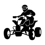 Samolepka silueta čtyřkolky na auto a motorku, tuning nálepka (3819)