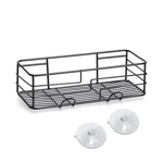 Nástěnná police s přísavkami, kovová, černá 18777