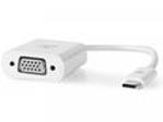 NEDIS redukční kabel s adaptérem, USB-C zástrčka – VGA zásuvka, bílý, plastový sáček, 20cm