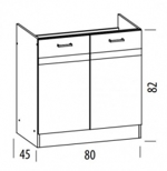 Skříňka ELIZA, EZ17/D80 ZL, spodní   barevné provedení rijeka sv