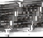 Textilní botník, 16 přihrádek, fleece/kov, šedý 14615