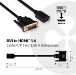 club3D DVI / HDMI kabelový adaptér DVI-D 24 plus 1pol. Zástrčka, Zásuvka HDMI-A 2.00 m černá CAC-1211 DVI kabel