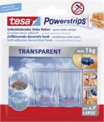 tesa POWERSTRIPS® Lepicí háček velký transparentní Množství: 2 ks