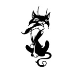 Samolepka kočka na auto a motorku, tuning nálepka (3434)