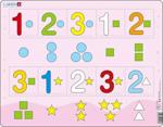 Puzzle Čísla 1-3 s grafickými znaky 10 dílků