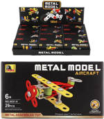 Stavebnice kovová mini dopravní prostředky různé druhy v krabičce