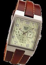 Pánské hodiny All Around – barevná kombinace nerez ocel / bílý ciferník / hnědý řemínek