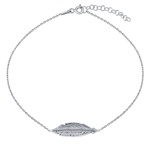 Dámský stříbrný náramek s pírkem Trent