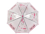 Dětský průhledný vystřelovací deštník kočka, barva 4 pink